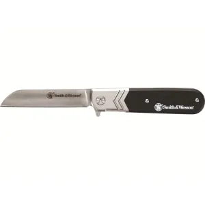 Smith & Wesson Executive Barlow Assisted Opening Pocket Knife 2.75" Sheepsfoot 8Cr13MoV Stainless Stainless Blade G-10 Handle Black