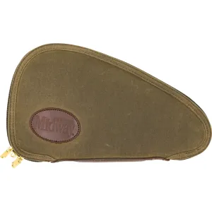 MidwayUSA Waxed Canvas Pistol Case Medium Olive Brown