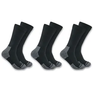 Carhartt Men's Lightweight Stretch Top Crew Sock Black Large 3 Pack