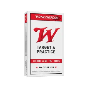 Winchester Target & Practice 223 Remington Ammo 62 Grain Full Metal Jacket Box of 20