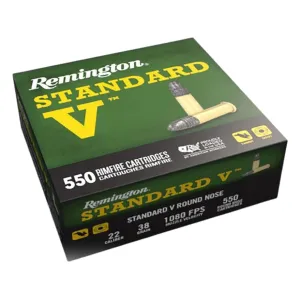 Remington Standard V 22 LR Ammo 38 Grain Lead Round Nose Case of 6600 (12 Boxes of 550)