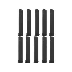 Glock 17, 17L, 18, 19, 19x, 26, 34, 45, 47, 49 Gen 5 Magazine 9mm Luger 33-Round Polymer Black 10PK