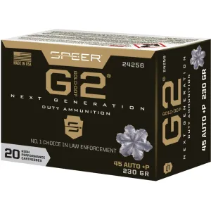 Speer Gold Dot G2 45 ACP +P Ammo 230 Grain Speer G2 Polymer Tip Case of 200 (10 Boxes of 20)