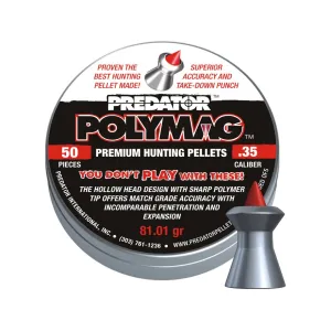 Predator Polymag Air Gun Pellets 35 Caliber 81.02 Grain Pointed Tin of 50