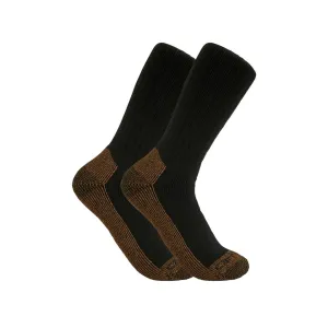 Carhartt Men's Midweight Steel Toe Boot Socks Black Large 2 Pack
