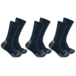 Carhartt Men's Midweight Crew Socks Navy XL 3 Pack