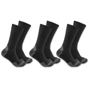 Carhartt Men's Midweight Crew Socks Black Large 3 Pack