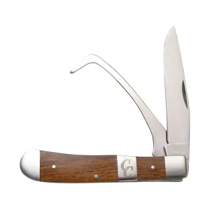 American Buffalo Knife & Tool Stockyard Farriers Pocket Knife 3.5" Clip Point 8Cr13MoV Satin Blade Wood Handle