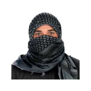 CamCon Shemagh Cotton Charcoal and Black