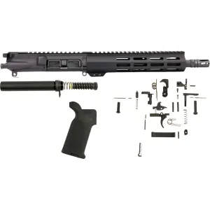 AR-STONER AR-15 Enhanced Pistol Build Kit with Upper Receiver Assembly 300 AAC Blackout 10" Barrel Pistol Length M-LOK Handguard, Complete Lower Parts Kit with Magpul MOE Furniture Black