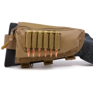MidwayUSA Pro Series Right Hand Rifle Cheek Rest with Ammo Holder 6-Round Fixed Stock Coyote