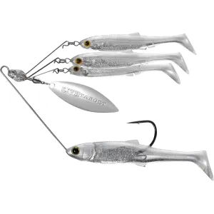 LIVETARGET Baitball Spinner Large 1/2 oz Umbrella Rig Pearl White/Silver Nickel