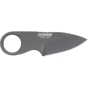 Schrade Spare Change Fixed Blade Knife 1.75" Drop Point AUS-10 Titanium Nitride Blade Stainless Steel Handle Black