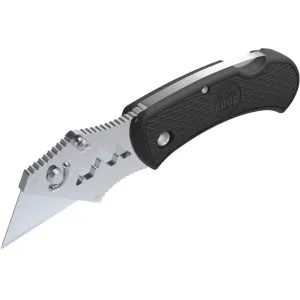 Outdoor Edge B.O.A. Utility Knife Pocket Knife 1" Razor 420J2 Satin Blade Glass Reinforced Nylon (GRN) Handle Black
