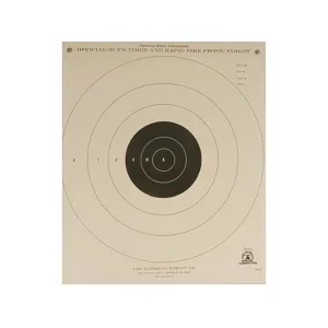NRA Official Pistol Target B-5 20-Yard Timed and Rapid Fire Paper 100PK