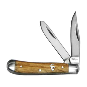 American Buffalo Knife & Tool Sagebrush Peanut Trapper Pocket Knife 2.25" Clip/Spey 8Cr13MoV Satin Blade Wood Handle