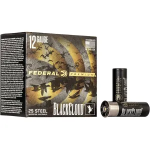 Federal Premium Black Cloud Waterfowl 12 Gauge Ammo 3" #1 Steel Shot 1-1/4 oz Case of 250 (10 Boxes of 25)