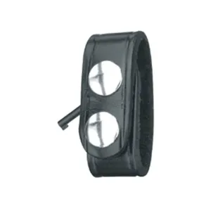 Gould & Goodrich B127 Belt Keeper with Handcuff Key Nickel Snap Leather Black