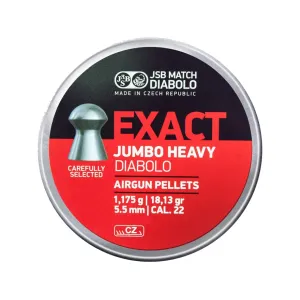 JSB Exact Jumbo Heavy Air Gun Pellets 22 Caliber 18.13 Grain Tin of 250