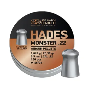 JSB Hades Monster Air Gun Pellets 22 Caliber 25.39 Grain Tin of 150