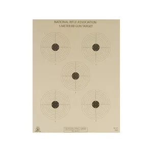 NRA Official Air Rifle Target AR-4/5 5 Meter BB Gun Paper 100PK
