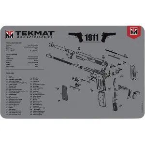 Tekmat Handgun 1911 Gun Cleaning Mat Gray