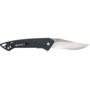 Smith & Wesson Black Ops Recurve Folding Knife 3" Clip Point 7Cr13 Satin Blade Polymer Handle Black