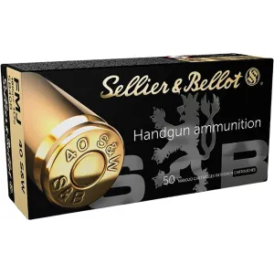 Sellier & Bellot 40 S&W Ammo 180 Grain Full Metal Jacket Case of 1000 (20 Boxes of 50)
