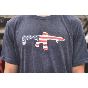 BA Red, White, & Pew Shirt (Heather Blue)
