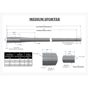 Medium Sporter Profiled Blank (224 Bore)