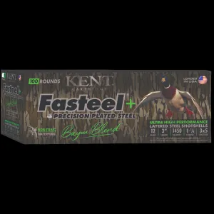 Kent Cartridge Fasteel+ Bayou Blend 3" 12 Gauge Ammo 1 1/4oz #3 and #5 Shot 100 Shells