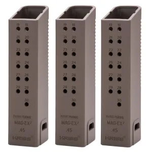 3 Pack - KRISS Vector Gen 2 .45 ACP +17 Round Magazine Extension Kit (FDE) for Glock Magazines
