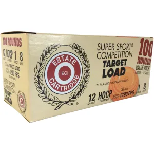 Estate Cartridge Company Super Sport Competition Target 2.75" 12 Gauge Ammo 1oz #8 Shot 200 Shells