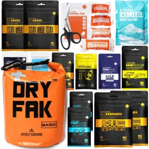 Everlit Survival Dry FAK Medical Kit - Orange