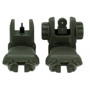 TacFire Same Plane Flip-Up Front and Rear Sight Set - ODG