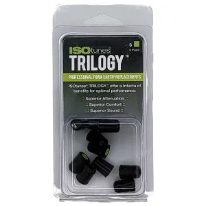 ISOtunes TRILOGY Replacement Foam Ear Tips 5 Pairs/Pack Small