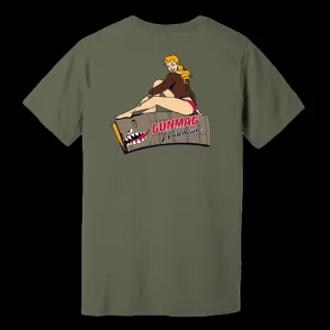 GunMag Pin-Up Short Sleeve T-Shirt - Green w/ BLK Logo - S