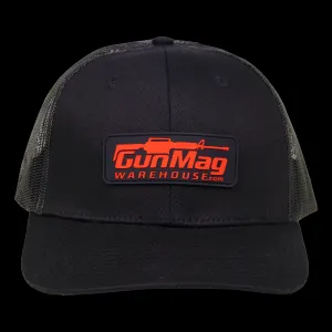 GunMag Logo Snapback Hat - Black with Red Logo