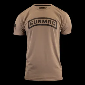 GunMag Tab Logo T-Shirt - FDE with Black Logo - XL