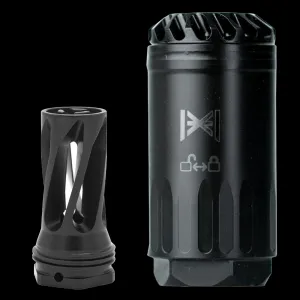 HuxWrx Safety Company Blastphemy Blast Deflector w/ QD 556 1/2x28 Flash Hider Combo - Black