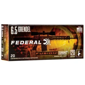 Federal Fusion MSR 6.5 Grendel Ammo 120gr SP 20 Rounds
