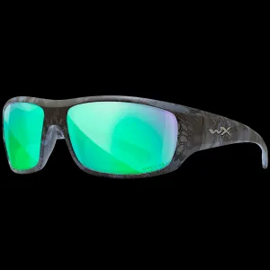 Wiley X WX Omega Polarized Shooting Glasses - Kryptek Neptune / Green