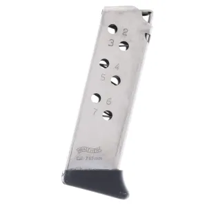 Walther PPK .32 ACP 7-Round Nickel Magazine w/ Finger Rest