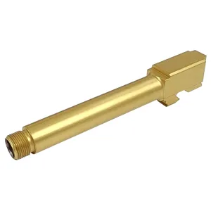 DMA Inc. Threaded Match Barrel for Gen 1-4 Glock 17 Pistols - 1/2x28 - Gold TiN