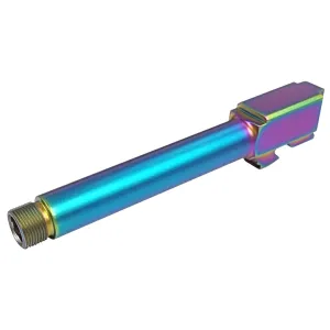 DMA Inc. Threaded Match Barrel for Gen 1-4 Glock 17 Pistols - 1/2x28 - Chameleon Rainbow