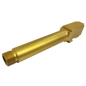 DMA Inc. Threaded Match Barrel for Gen 1-5 Glock 19 Pistols - 1/2x28 - Gold TiN