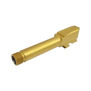 DMA Inc. Threaded Match Barrel for Glock 43 Pistols - 1/2x28 - Gold TiN