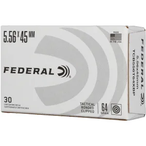 Federal Personal Defense Clipped 5.56 NATO Ammo 64gr SP 30 Rounds