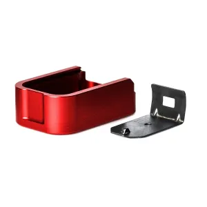 Mec-Gar +2 Aluminum Extended Base Pad for Mags w/ Metal Floorplate - Red