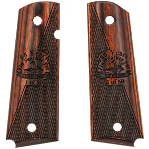 Kimber FFF 25th Anniversary Logo Smooth / Checkered Rosewood Grips for Full Sized 1911 Pistols